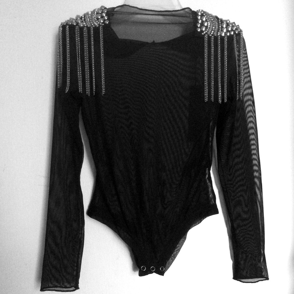 USTABELLE *(5-6Y) VERA BODYSUIT, Metal Embellished